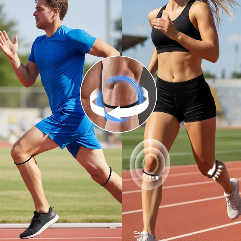 Unisex Soft Silicone Patella Belt - Elastic Anti-Slip Patella Tendon Support Strap for Knee Protection, Knee Pain Relief, Exercise, Longrun Stable, Stable after Long-Term Exercise, Sports & Outdoor Fitness Accessory