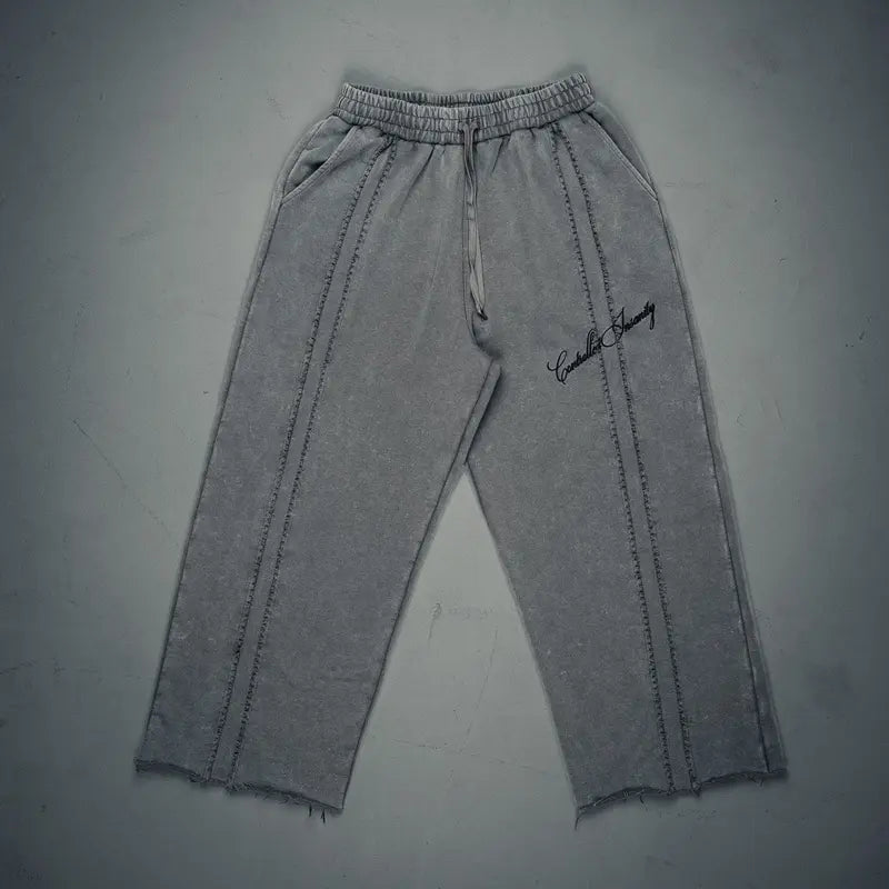 Signature Wideleg Sweats Grey
