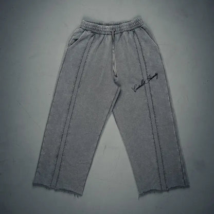 Signature Wideleg Sweats Grey