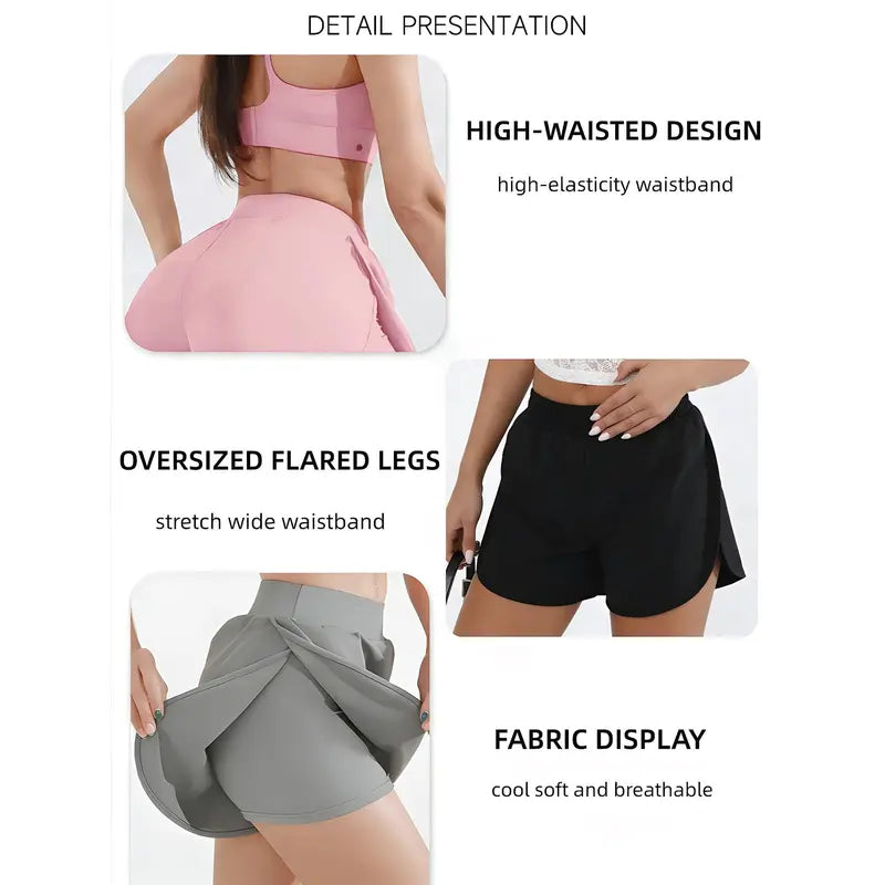 3 Pack Women’S Active Skorts, High Waist Athletic Skirts with Built-In Shorts for Tennis Golf Workout, Womens Running Shorts with Liner Womens 2 in 1 Athletic Shorts Quick Dry Shorts for Walking Gym Hiking