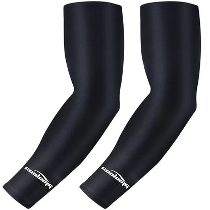 COOLOMG Youth Cooling Compression Arm Sleeves (1 Pair) - UV Sun Protection, Non-Slip Rubber Bicep Band, Breathable Moisture-Wicking 4-Way Stretch Fabric, Muscle Support, Fatigue Reducing for Baseball, Volleyball, Basketball, Reducing Fatigue