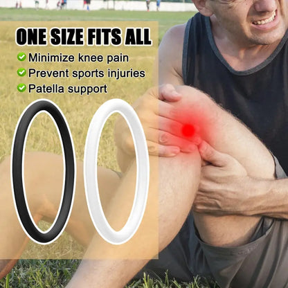 Unisex Soft Silicone Patella Belt - Elastic Anti-Slip Patella Tendon Support Strap for Knee Protection, Knee Pain Relief, Exercise, Longrun Stable, Stable after Long-Term Exercise, Sports & Outdoor Fitness Accessory