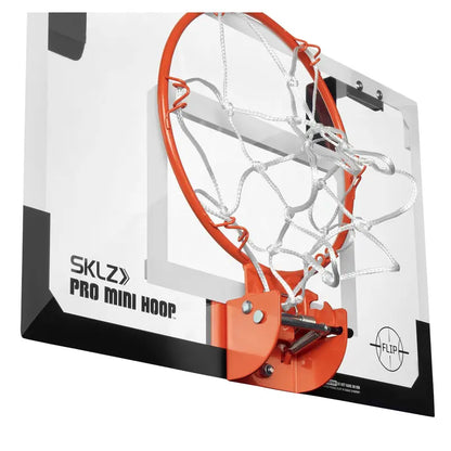 SKLZ Pro Mini Basketball Hoop Set, Indoor Ball Sports Equipment with Padded Door Mounts, Spring-Loaded Flip-Rim, Shatterproof Backboards, 5" Ball & Pump, Mini Hoop