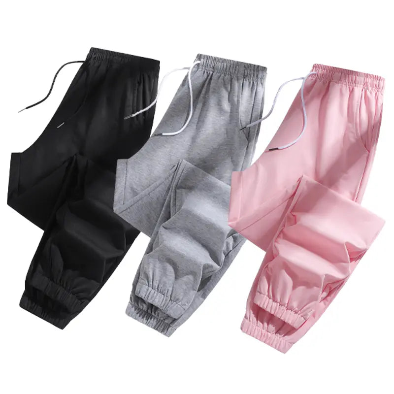 3-Piece Set of Women’S All-Season Jogger Pants—Versatile, Slimming, Height-Enhancing Casual Athletic Long Pants Suitable for Yoga and Beach Outdoor Activities.