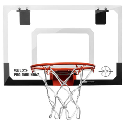 SKLZ Pro Mini Basketball Hoop Set, Indoor Ball Sports Equipment with Padded Door Mounts, Spring-Loaded Flip-Rim, Shatterproof Backboards, 5" Ball & Pump, Mini Hoop