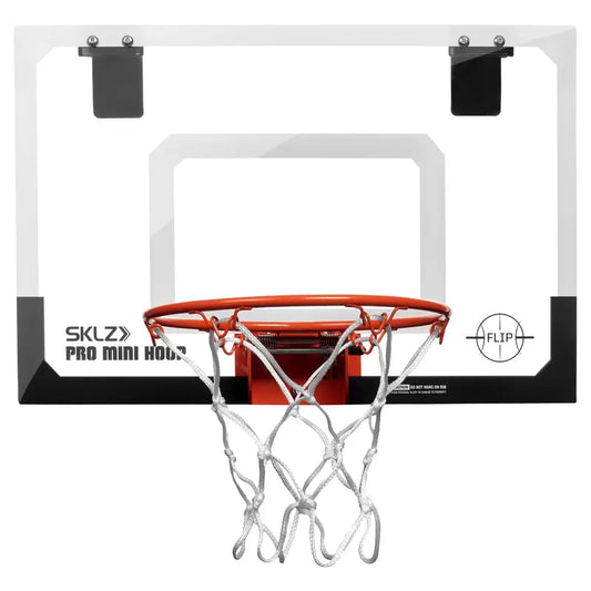 SKLZ Pro Mini Basketball Hoop Set, Indoor Ball Sports Equipment with Padded Door Mounts, Spring-Loaded Flip-Rim, Shatterproof Backboards, 5" Ball & Pump, Mini Hoop