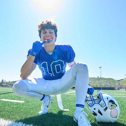 Shock Doctor Bazooka Joe Max Airflow Football Mouthguard - Full Mouth Protection Compatible with Braces, Lip Guard, Instant Fit Mouthguard for Football - Bubble Gum Flavor