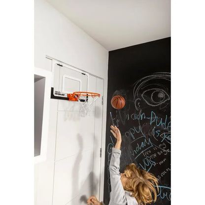 SKLZ Pro Mini Basketball Hoop Set, Indoor Ball Sports Equipment with Padded Door Mounts, Spring-Loaded Flip-Rim, Shatterproof Backboards, 5" Ball & Pump, Mini Hoop