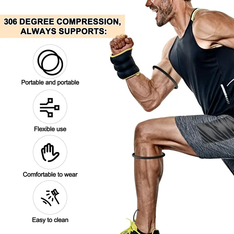 Unisex Soft Silicone Patella Belt - Elastic Anti-Slip Patella Tendon Support Strap for Knee Protection, Knee Pain Relief, Exercise, Longrun Stable, Stable after Long-Term Exercise, Sports & Outdoor Fitness Accessory