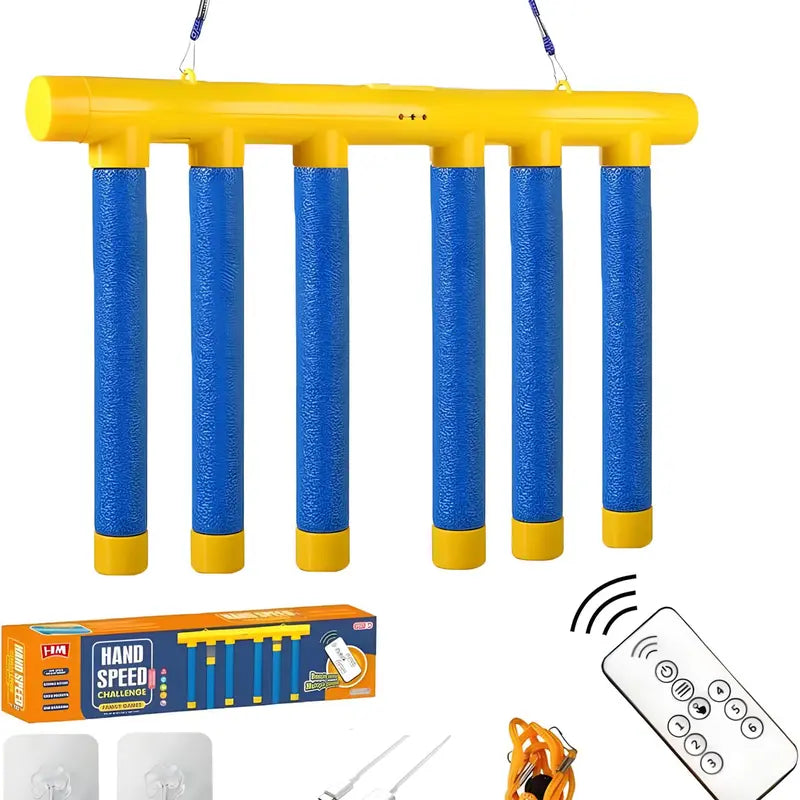 Reflex Reaction Game Toy - High-Quality Compact Durable, Wear-Resistant Drop-Resistant Catching Sticks with 3-Speed Adjustable Hand Speed Tool, 1 Main Pole, 1 Remote Control, Hand-Eye Coordination & Attention Trainer for Ages 6+, Indoor Outdoor Family Fun