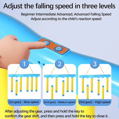 Reflex Reaction Game Toy - High-Quality Compact Durable, Wear-Resistant Drop-Resistant Catching Sticks with 3-Speed Adjustable Hand Speed Tool, 1 Main Pole, 1 Remote Control, Hand-Eye Coordination & Attention Trainer for Ages 6+, Indoor Outdoor Family Fun