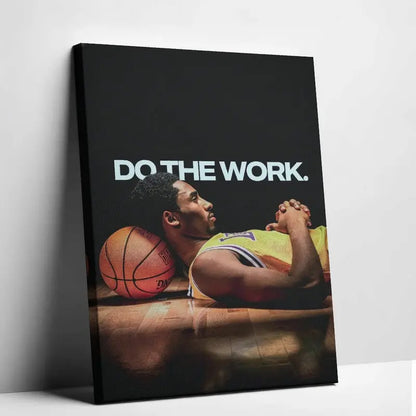 Basketball Icons Motivational Wall Art - Mamba Mentality Print with Solid Wood Frame and Waterproof Design for Gym Decor