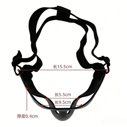 Unisex Adult Protective Face Guard - Adjustable Elastic Strap, Anti-Collision Nose Shield, Pressure-Free Secure Fit, Lightweight, Reduces Impact Forces, Prevents Secondary Injuries, Avoids Skin Abrasions, One Size Fits Most Sports Mask for Basketball