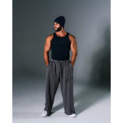Signature Wideleg Sweats Grey