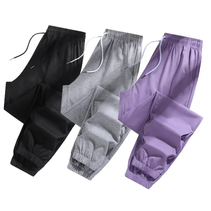 3-Piece Set of Women’S All-Season Jogger Pants—Versatile, Slimming, Height-Enhancing Casual Athletic Long Pants Suitable for Yoga and Beach Outdoor Activities.