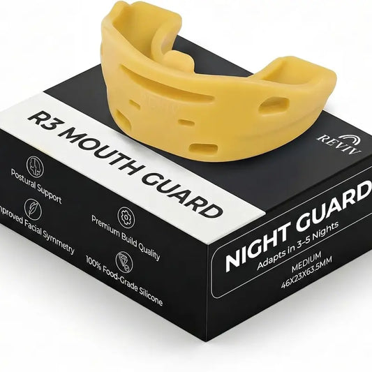 Reviv R3 Firm Food-Grade Silicone Night Mouth Guard - Unscented, Latex-Free, BPA-Free, Durable Teeth Grinding and Clenching Solution, XL/Large Size for Daily and Overnight Use