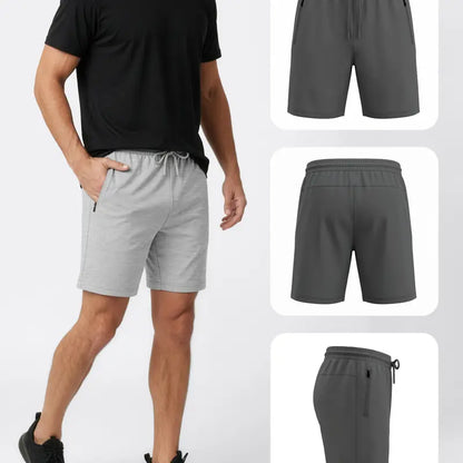 PURE CHAMP Men'S 3-Pack 8" Above-The-Knee Active Gym Shorts, Lightweight Breathable Gym Wear with Quick-Dry Soft Blend Fabric, 4-Way Stretch, Zipper Pockets, Anti-Odour, Durable for Basketball & All Seasons