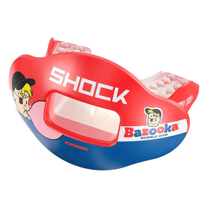 Shock Doctor Bazooka Joe Max Airflow Football Mouthguard - Full Mouth Protection Compatible with Braces, Lip Guard, Instant Fit Mouthguard for Football - Bubble Gum Flavor