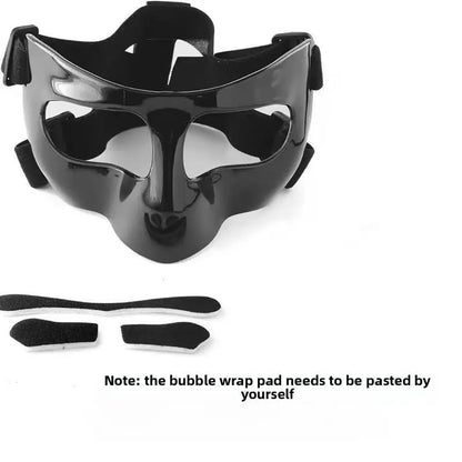 Unisex Adult Protective Face Guard - Adjustable Elastic Strap, Anti-Collision Nose Shield, Pressure-Free Secure Fit, Lightweight, Reduces Impact Forces, Prevents Secondary Injuries, Avoids Skin Abrasions, One Size Fits Most Sports Mask for Basketball